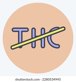 Icon Zero THC. related to CBD Oil symbol. simple design editable. simple illustration
