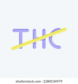 Icon Zero THC. related to CBD Oil symbol. simple design editable. simple illustration