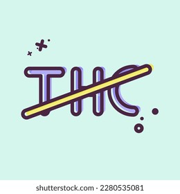 Icon Zero THC. related to CBD Oil symbol. simple design editable. simple illustration