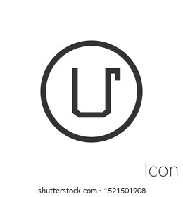 Icon zero water level in black and white Illustration