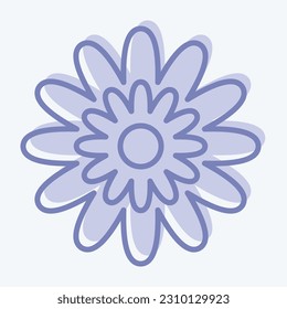 Icon Zinnia. related to Flowers symbol. two tone style. simple design editable. simple illustration