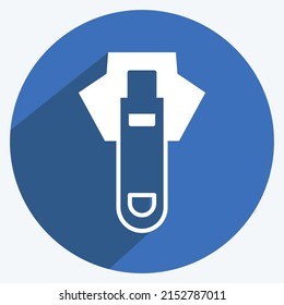 Icono Zipper 2. adecuado para el símbolo Tailor. estilo de sombra larga. diseño simple editable. vector de plantilla de diseño. ilustración de símbolo simple
