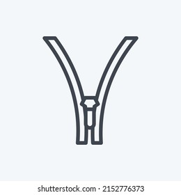 Icon Zipper. suitable for Tailor symbol. line style. simple design editable. design template vector. simple symbol illustration