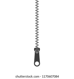 Icon zipper. Zippered lock. Closed zipper. Fastener. Vector illustration