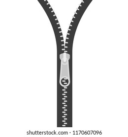 Icon zipper. Zippered lock and unlock. Closed and open zipper. Fastener. Border. Vector illustration