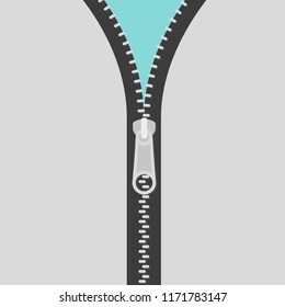 Icon zipper. Zippered lock and unlock. Closed and open zipper. Fastener. Border. Vector illustration