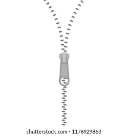 Icon zipper. Zippered lock and unlock. Closed and open zipper. Fastener. Vector illustration
