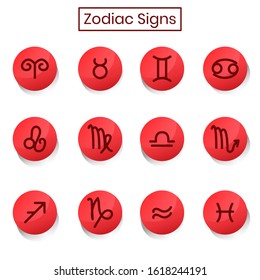 icon zodiac signs collection vector eps.10 