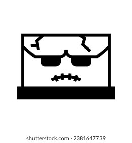 icon zombie laptop halloween, Halloween icon, Spooky, Scary, Horor, Simple and Minimalist icon