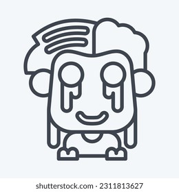 Icon Zombie. related to Halloween symbol. line style. simple design editable. simple illustration