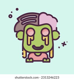 Icon Zombie. related to Halloween symbol. MBE style. simple design editable. simple illustration