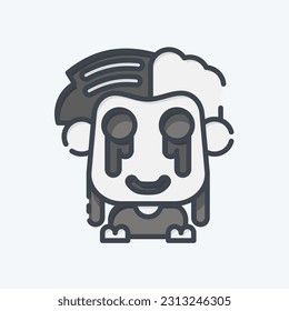 Icon Zombie. related to Halloween symbol. doodle style. simple design editable. simple illustration