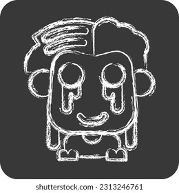 Icon Zombie. related to Halloween symbol. chalk Style. simple design editable. simple illustration