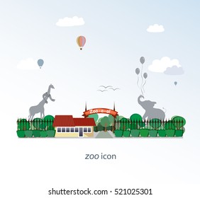 The icon of zoo. Behind the trees you could see the  funny elephant and giraffe silhouettes.
