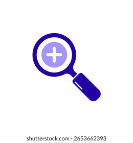 Icono de un zoom, aislado contra un fondo limpio.