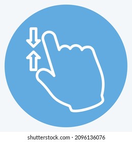 Icon Zoom Out - Blue Eyes Style - Simple illustration,Editable stroke,Design template vector, Good for prints, posters, advertisements, announcements, info graphics, etc.