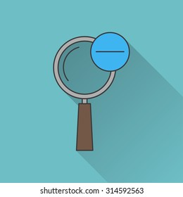 icon of zoom out magnifying glass