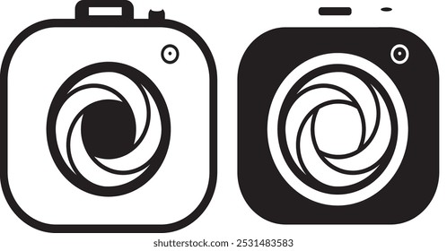 Icone Camera displays two different colors with classic elements of a combination of white and black. suitable for the appearance of your product.