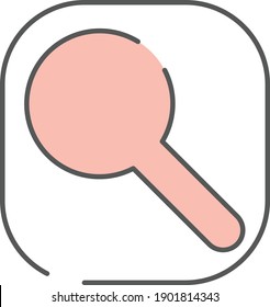Ampliador de iconos. Iconos Web. Línea de vector