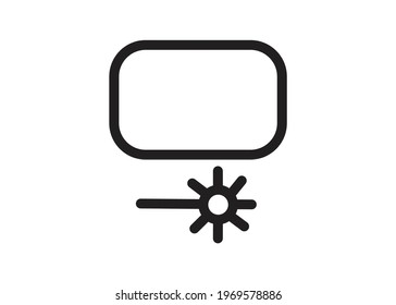 icone simple screen brightness full. illustrator EPS 10