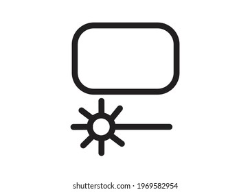 icone simple screen brightness low. illustrator EPS 10