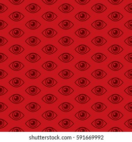An iconic all seeing eye symbol as a repeating pattern in vector format.