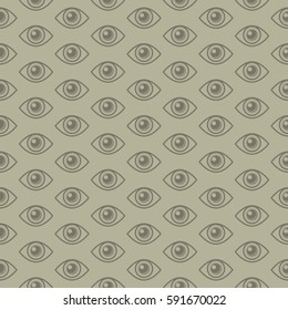 An iconic all seeing eye symbol as a repeating pattern in vector format.