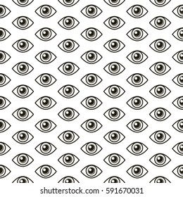 An iconic all seeing eye symbol as a repeating pattern in vector format.