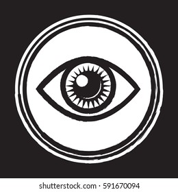 An iconic all seeing eye symbol in vector format.