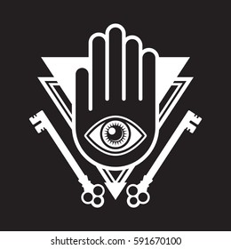 An iconic all seeing eye symbol in vector format.