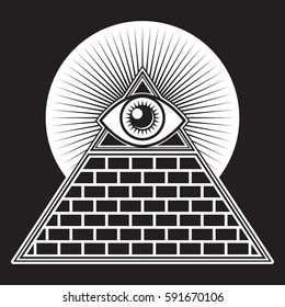 An iconic all seeing eye symbol in vector format.