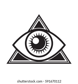An iconic all seeing eye symbol in vector format.
