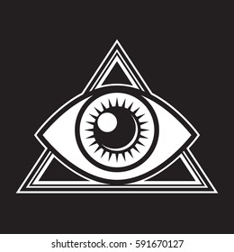 An iconic all seeing eye symbol in vector format.