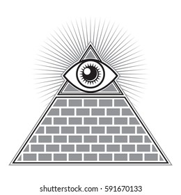 An iconic all seeing eye symbol in vector format.