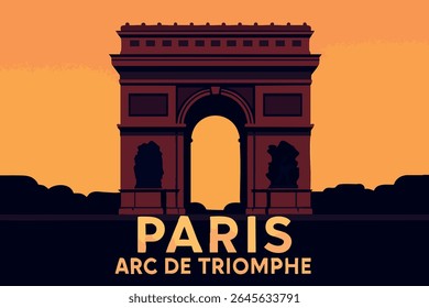 O icônico Arco do Triunfo em Paris, iluminado ao entardecer, oferece uma vista deslumbrante das luzes vibrantes e do charme histórico da cidade, tornando-a um monumento perfeito para a exploração noturna