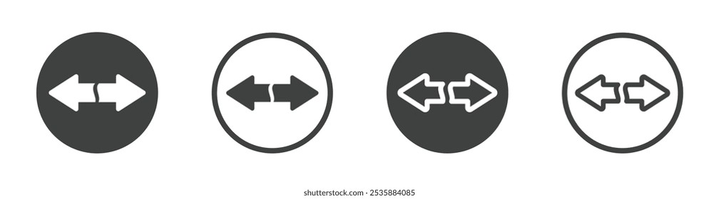 Iconic arrow icons. iconic arrow vector signs in different directions. Double arrow icons. Swap icon with two arrows