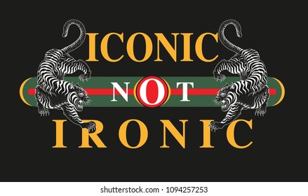 Iconic Asian Tiger Design Slogan Stock Vector (Royalty Free) 1094257253 ...