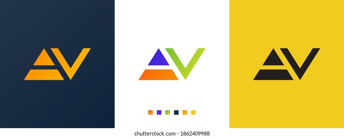 iconic av letter logo design vector	