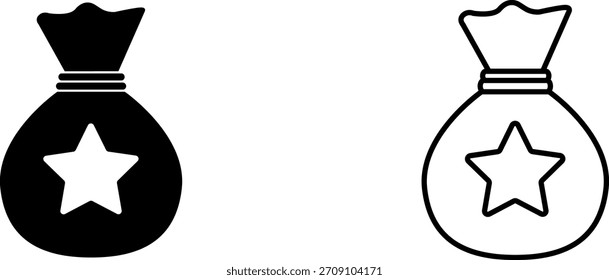 Logotipo emblemático del bolso que presenta un diseño de estrella en estilos en blanco y negro para diversos usos creativos y aplicaciones de marca