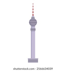 The iconic berlin tv tower, a symbol of the city and a popular tourist destination, is depicted in a minimalist flat design