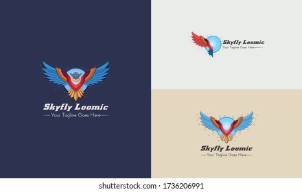 Iconic bird corporate logo - vector stock