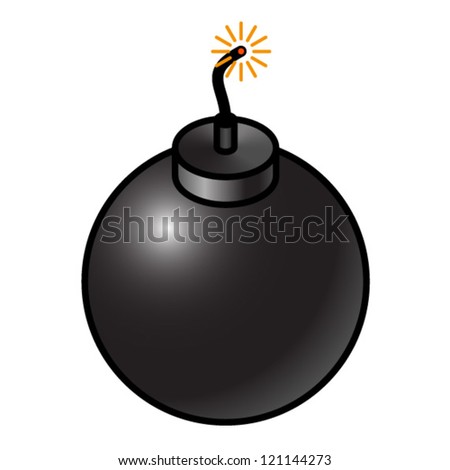 An iconic black spherical bomb with a lit fuse.