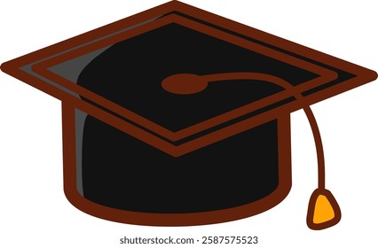 The iconic black toga hat, a symbol of graduation and academic achievement.