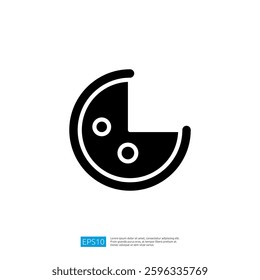 Iconic Black and White Moon Phase Symbol on a Minimalist Background Representing Celestial Themes and Astrological Concepts
