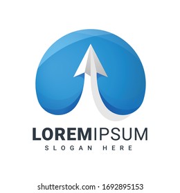Vector de logotipo de papel azul icónico muy bueno para la empresa de viajes o la tecnología, incluso para un movimiento o algo en ascenso 