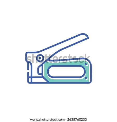 Iconic blue stapler on White Background design concept artwork