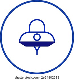 Design icônico de ufo azul representando a exploração espacial e a tecnologia alienígena