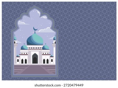 Edificios emblemáticos de la arquitectura islámica: mezquitas, minaretes, cúpulas. Varios diseños de mezquitas con cúpulas y minaretes. Perfecto para fondos de tarjetas de viaje o Elementos de diseño.