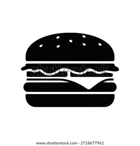 Iconic Burger Silhouette A Simple and Classic Representation of a Delicious Meal