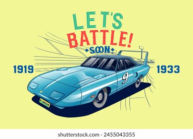 An iconic Classic Rally Car, Revered through the ages, is ideal for a T-shirt design - Retro and vintage Car